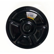 Platter 5 Sectional Round PP 31.5x3.7cm Black Ctn24