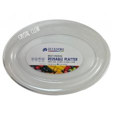 Reusable Oval Platter 39.5x27.5x3.1cm Clear Ctn24