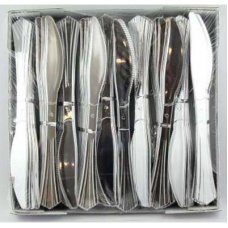 Silver Plastic Knives 190mm - Bulk Box 100