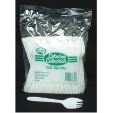 Sporks White Plastic - Bulk P100x10