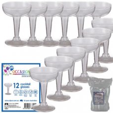 Clear Plastic Cocktail Glass 100ml Pack 12
