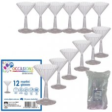 Clear Plastic Martini Glass 175ml Pack 12