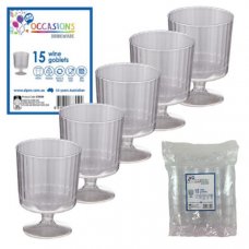Clear Plastic Wine Goblet 145ml Pack 15