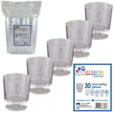 Clear Plastic Wine Tasting Glasses 45ml Pack 30