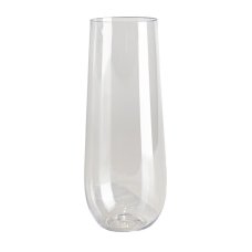 Clear Plastic Stemless Champagne Glass 250ml Pack 6