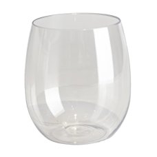 Clear Plastic Stemless Wine Glass 350ml Pack 6