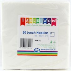 White Lunch Napkin 33x33cm 2ply P50