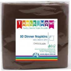 Chocolate Dinner Napkin 40x40cm 2ply P50