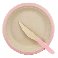 Sugarcane Lunch Plates 180mm Light Pink P10x10