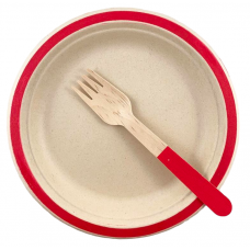 Sugarcane Lunch Plates 180mm Red P10x10