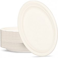 Sugarcane Oval Plates 325x260mm White P50x5