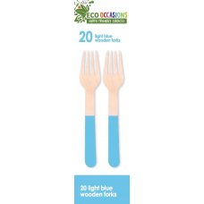 Wooden Forks Pastel Blue P20x10