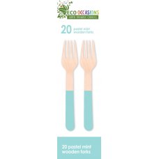 Wooden Forks Pastel Mint P20x10