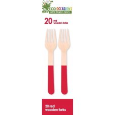 Wooden Forks Red P20x10