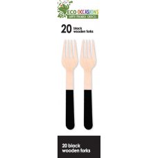 Wooden Forks Black P20x10