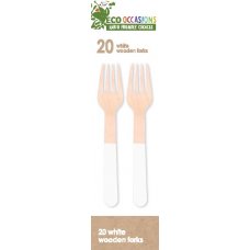 Wooden Forks White P20x10