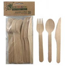 Wooden Cutlery Sets Natural P30x10