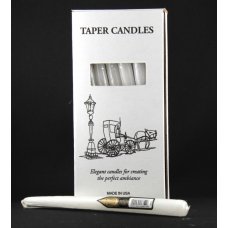 Taper Candles 250mm 10inch White  Wrapped Box 12