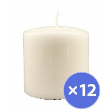 Lume Pillar Candles 75x75mm 3x3inch White Box 12