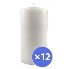 Lume Pillar Candles 150x75mm 6x3inch White Box 12