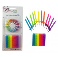Birthday Candles with 12 Flower Holders Brights P24