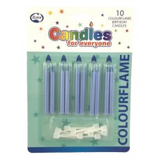Colourflame Candles Blue with holders P10