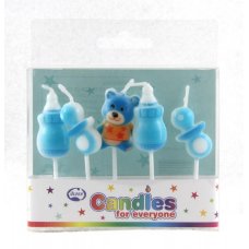 Baby Shower Boy Candles PVC 5