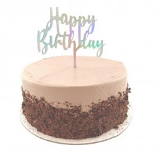 Cake Topper Acrylic 2mm Happy Birthday Iridescent P1