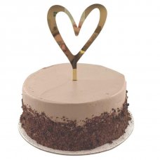 Cake Topper Acrylic 2mm Heart Gold P1