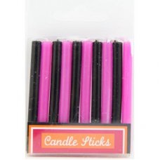 SPECIAL! Stick Black/Deep Pink Candles P10
