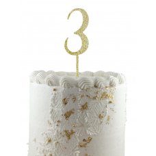Cake Topper Acrylic Glitter 2.5mm Gold #3 P1