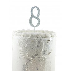 Cake Topper Acrylic Glitter 2.5mm Silver #8 P1