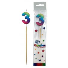 Rainbow Metallic Long Stick Candle #3 P1