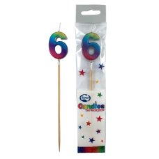 Rainbow Metallic Long Stick Candle #6 P1