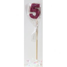 Pink Glitter Long Stick Candle #5 P1