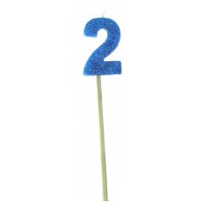 Blue Glitter Long Stick Candle #2 P1