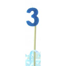 Blue Glitter Long Stick Candle #3 P1