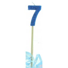 Blue Glitter Long Stick Candle #7 P1