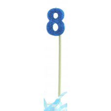Blue Glitter Long Stick Candle #8 P1