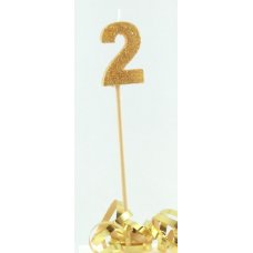 Gold Glitter Long Stick Candle #2 P1