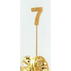 Gold Glitter Long Stick Candle #7 P1