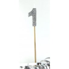 Silver Glitter Long Stick Candle #1 P1