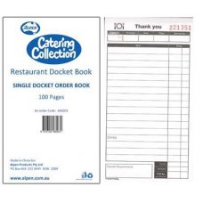 Single Restaurant Docket Book Book 100