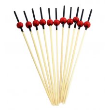 Decorated Pick Black top with Red Ball 12cm (Rio) Pack 100
