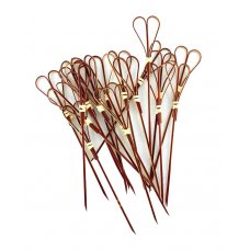 Bamboo Heart Pick Skewers 15cm Red Pack 100