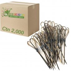 Bamboo Heart Pick Skewers 15cm Black (20 x Pk100) Ctn2000