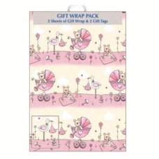 Baby Pink (F395/E/1) Giftwrap 2sheet+Tag