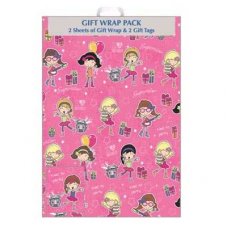 Juvenile Girl Pink (F331/G/1) Giftwrap 2sheet+Tag