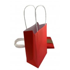 Party Bag Paper 215x130x80mm Red Pack 5