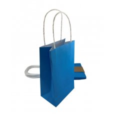 Party Bag Paper 215x130x80mm Azure Blue Pack 5